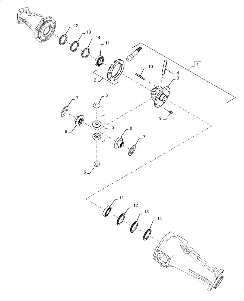 Схема запчастей Case IH FARMALL 55C - (25.102.020) - DIFFERENTIAL ASSY, FRONT (25) - FRONT AXLE SYSTEM