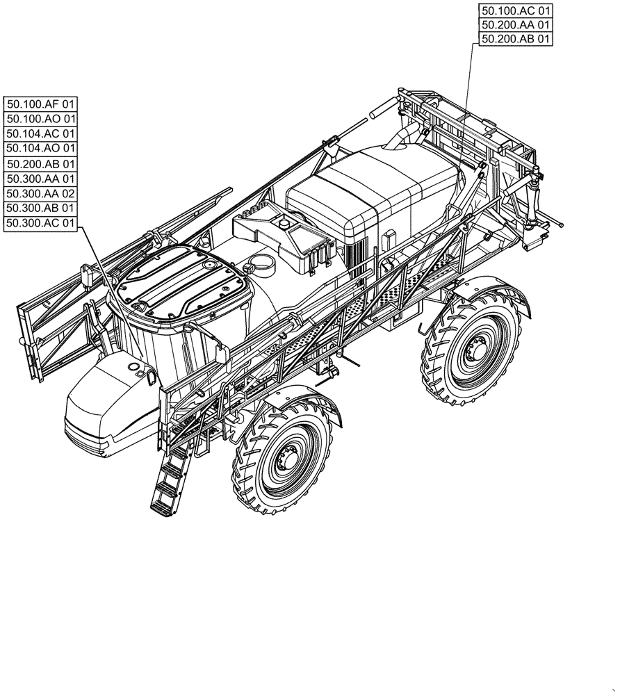 Схема запчастей Case IH PATRIOT 2250 - (50.000.00) - SECTION INDEX - CAB CLIMATE CONTROL (50) - CAB CLIMATE CONTROL