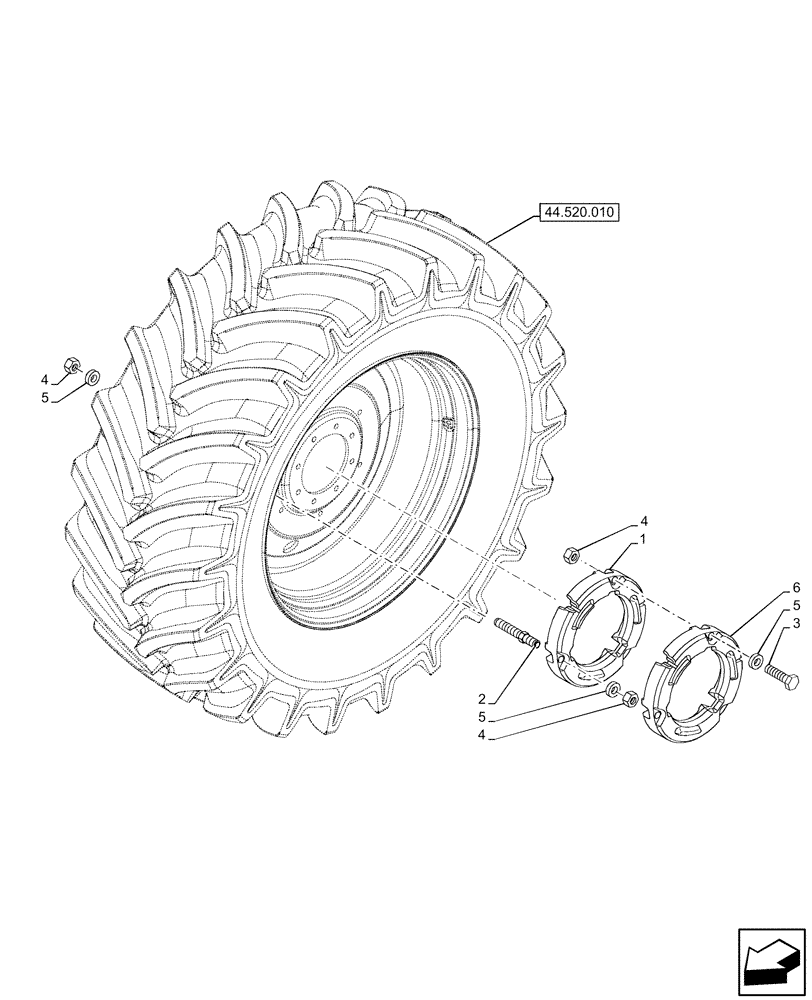 Схема запчастей Case IH OPTUM 300 CVT - (39.140.060) - VAR - 758192 - REAR, WHEEL, BALLAST 636 KG (39) - FRAMES AND BALLASTING