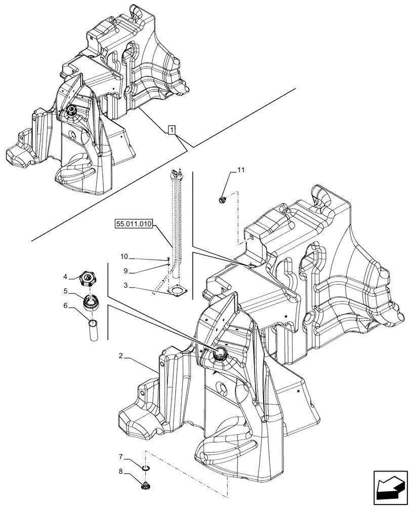 Схема запчастей Case IH OPTUM 270 CVT - (10.216.020) - VAR - 391131, 758005 - FUEL TANK (10) - ENGINE