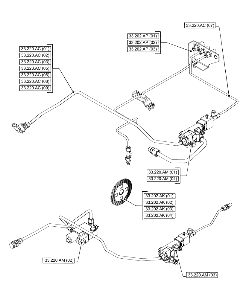 Схема запчастей Case IH PUMA 165 CVT - (00.000.33[03]) - PICTORIAL INDEX - BRAKES & CONTROLS (00) - GENERAL & PICTORIAL INDEX