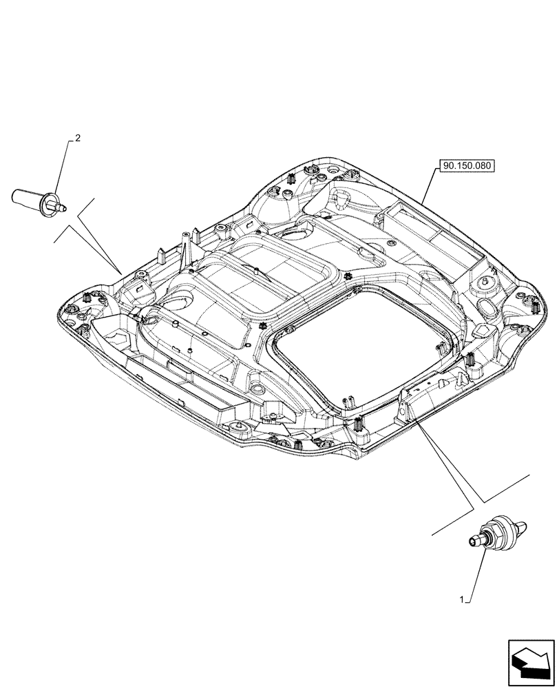 Схема запчастей Case IH OPTUM 270 CVT - (55.518.020) - VAR - 758680 - CAB ROOF, W/ HIGH VISIBILITY PANEL, WINDSHIELD, REAR, SPRAY, NOZZLE (55) - ELECTRICAL SYSTEMS