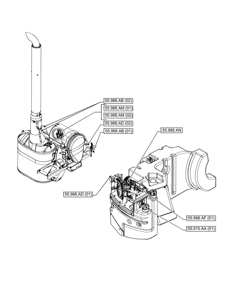 Схема запчастей Case IH PUMA 165 CVT - (00.000.55[02]) - PICTORIAL INDEX - ELECTRICAL SYSTEMS (00) - GENERAL & PICTORIAL INDEX
