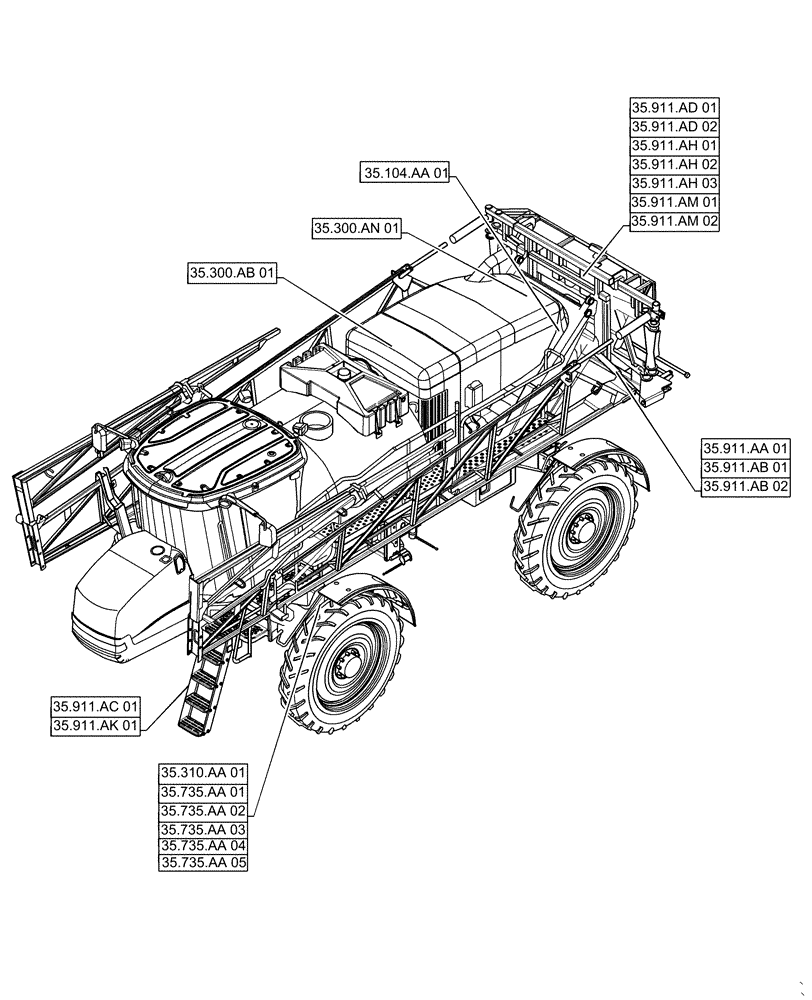Схема запчастей Case IH PATRIOT 2250 - (35.000.00) - SECTION INDEX - HYDRAULIC SYSTEMS (35) - HYDRAULIC SYSTEMS
