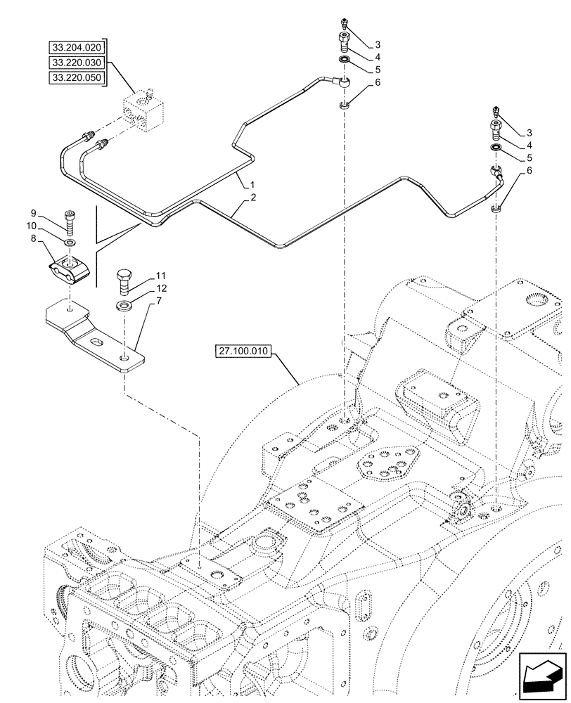 Схема запчастей Case IH OPTUM 270 CVT - (33.202.090) - VAR - 758038, 758039, 758041, 758042, 758044 - TRAILER BRAKE VALVE, W/ ANTILOCK BRAKING SYSTEM (ABS), LINE (33) - BRAKES & CONTROLS