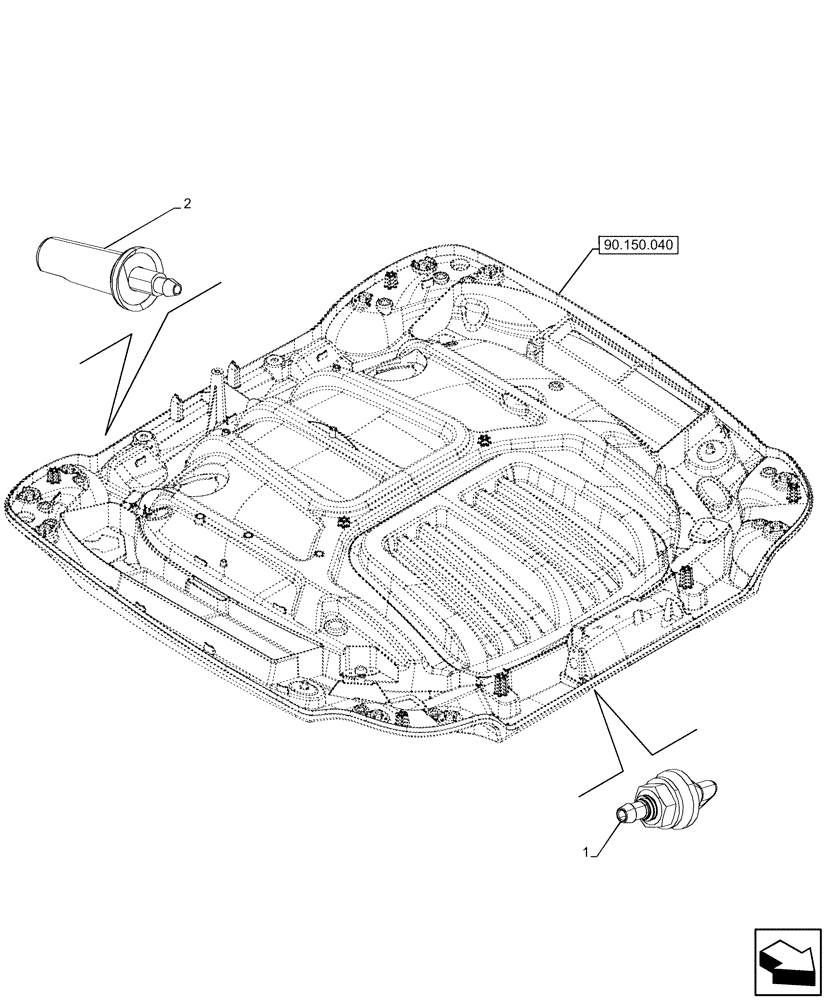 Схема запчастей Case IH OPTUM 270 CVT - (55.518.010) - VAR - 391226 - CAB ROOF, WINDSHIELD, REAR, SPRAY, NOZZLE (55) - ELECTRICAL SYSTEMS