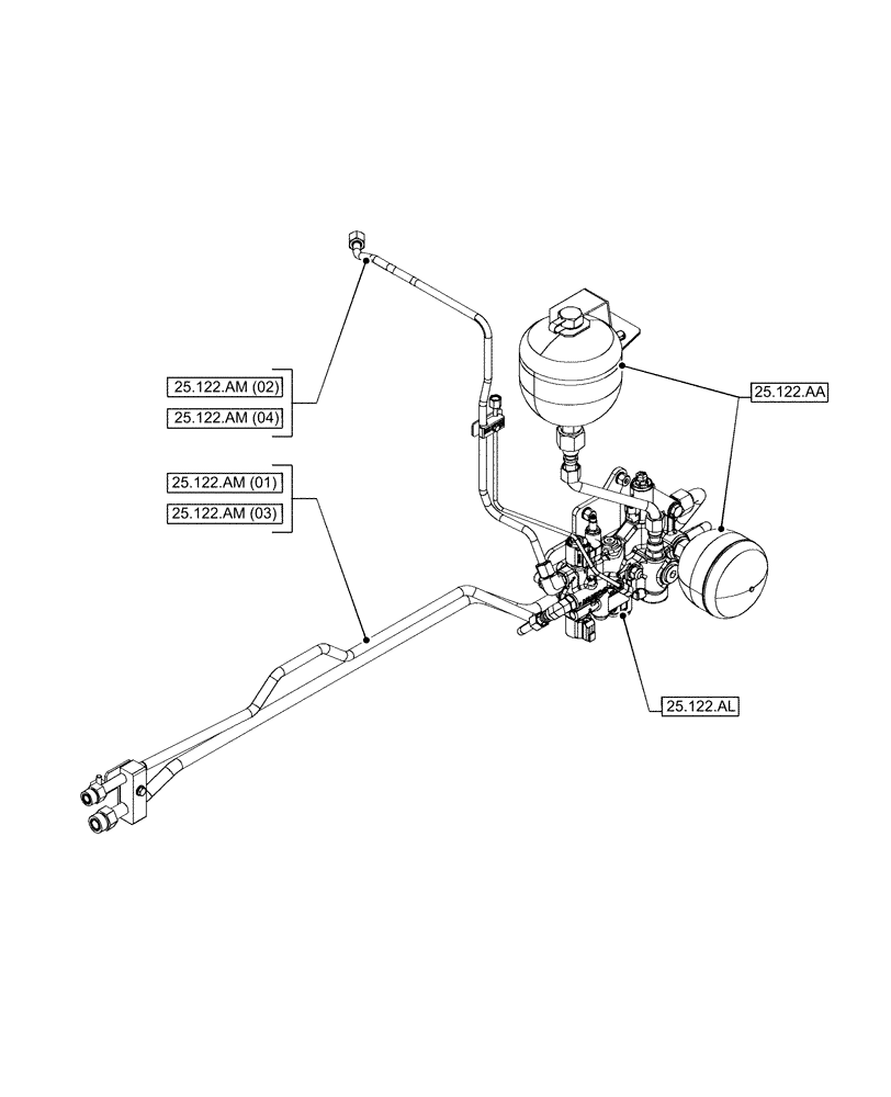 Схема запчастей Case IH PUMA 165 CVT - (00.000.25[04]) - PICTORIAL INDEX - FRONT AXLE SYSTEM (00) - GENERAL & PICTORIAL INDEX