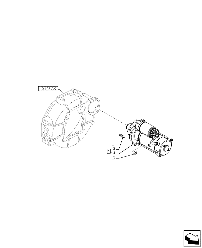 Схема запчастей Case IH F4HFE613D B007 - (55.201.AE) - STARTER MOTOR (55) - ELECTRICAL SYSTEMS