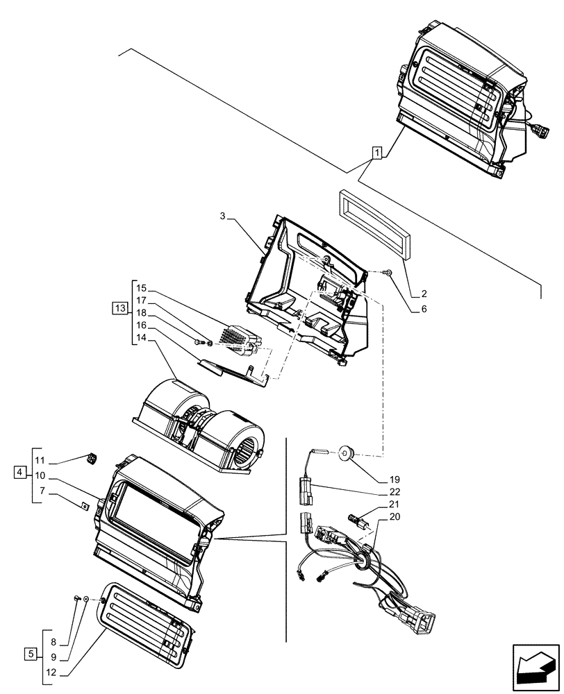 Схема запчастей Case IH OPTUM 300 CVT - (55.050.080) - VAR - 758787, 758788, 758789 - AIR CONDITIONER, BLOWER, COMPONENTS (55) - ELECTRICAL SYSTEMS