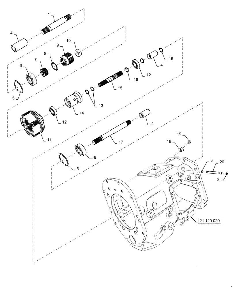 Схема запчастей Case IH FARMALL 55C - (31.110.010) - PTO SHAFT - HST, TRANSMISSION (31) - IMPLEMENT POWER TAKE OFF