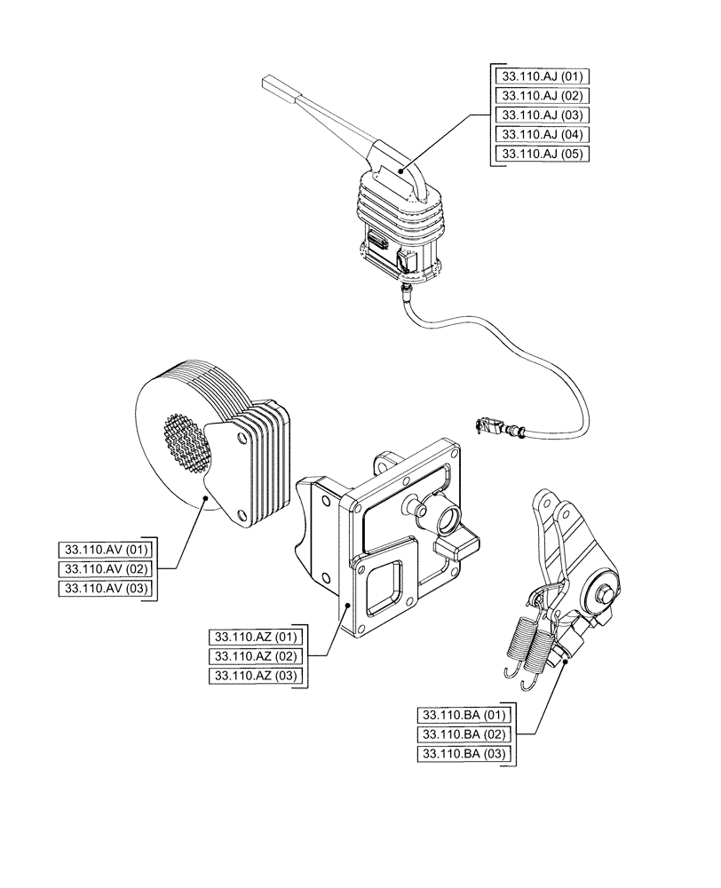 Схема запчастей Case IH PUMA 165 CVT - (00.000.33[01]) - PICTORIAL INDEX - BRAKES & CONTROLS (00) - GENERAL & PICTORIAL INDEX