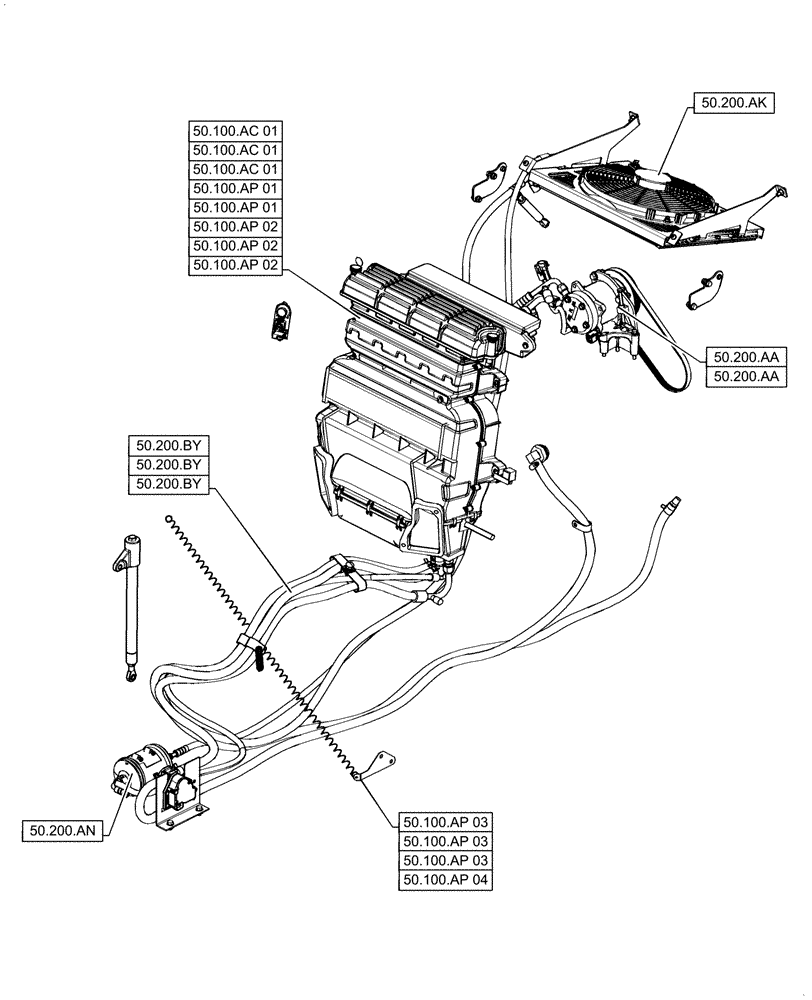 Схема запчастей Case IH SV300 - (00.000.50) - PICTORIAL INDEX - CAB CLIMATE CONTROL (00) - GENERAL & PICTORIAL INDEX