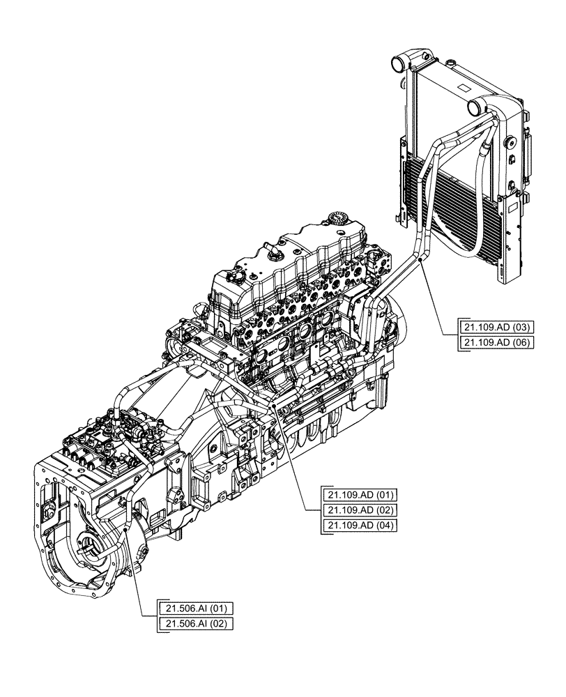 Схема запчастей Case IH PUMA 165 CVT - (00.000.21[05]) - PICTORIAL INDEX - TRANSMISSION (00) - GENERAL & PICTORIAL INDEX