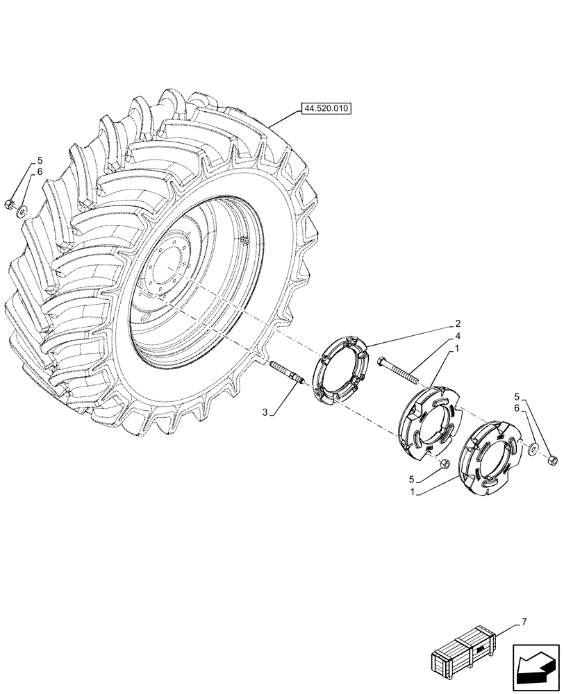 Схема запчастей Case IH OPTUM 270 CVT - (39.140.080) - VAR - 758194 - REAR, WHEEL, BALLAST 1182 KG (39) - FRAMES AND BALLASTING