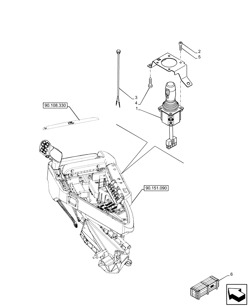 Схема запчастей Case IH OPTUM 300 CVT - (55.512.110) - VAR - 758070 - JOYSTICK (55) - ELECTRICAL SYSTEMS