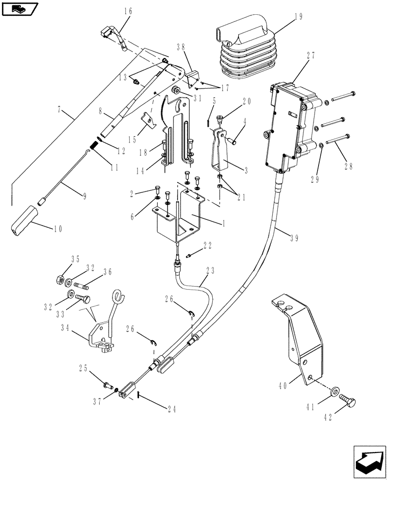 Схема запчастей Case IH MAGNUM 210 - (33.110.02) - HANDBRAKE CONTROL (33) - BRAKES & CONTROLS