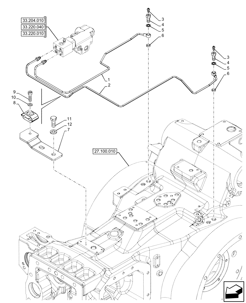 Схема запчастей Case IH OPTUM 270 CVT - (33.202.080) - VAR - 758037, 758038, 758039, 758040, 758041, 758042, 758044 - TRAILER BRAKE VALVE, W/O ANTILOCK BRAKING SYSTEM (ABS), LINE (33) - BRAKES & CONTROLS