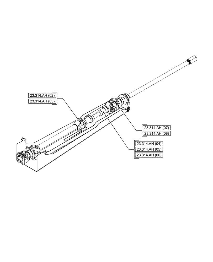 Схема запчастей Case IH PUMA 165 CVT - (23.000.00[02]) - SECTION INDEX - FOUR WHEEL DRIVE SYSTEM (23) - FOUR WHEEL DRIVE SYSTEM