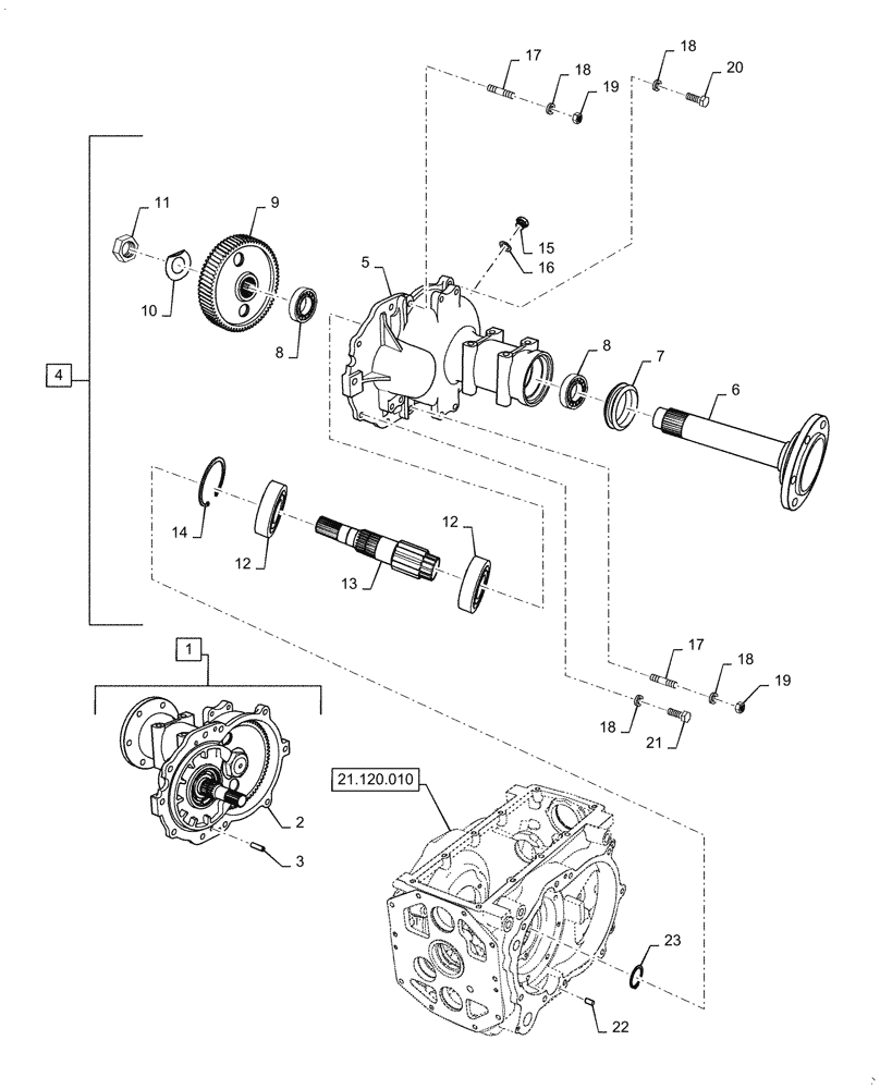 Схема запчастей Case IH FARMALL 55C - (27.106.010) - REAR AXLE (27) - REAR AXLE SYSTEM