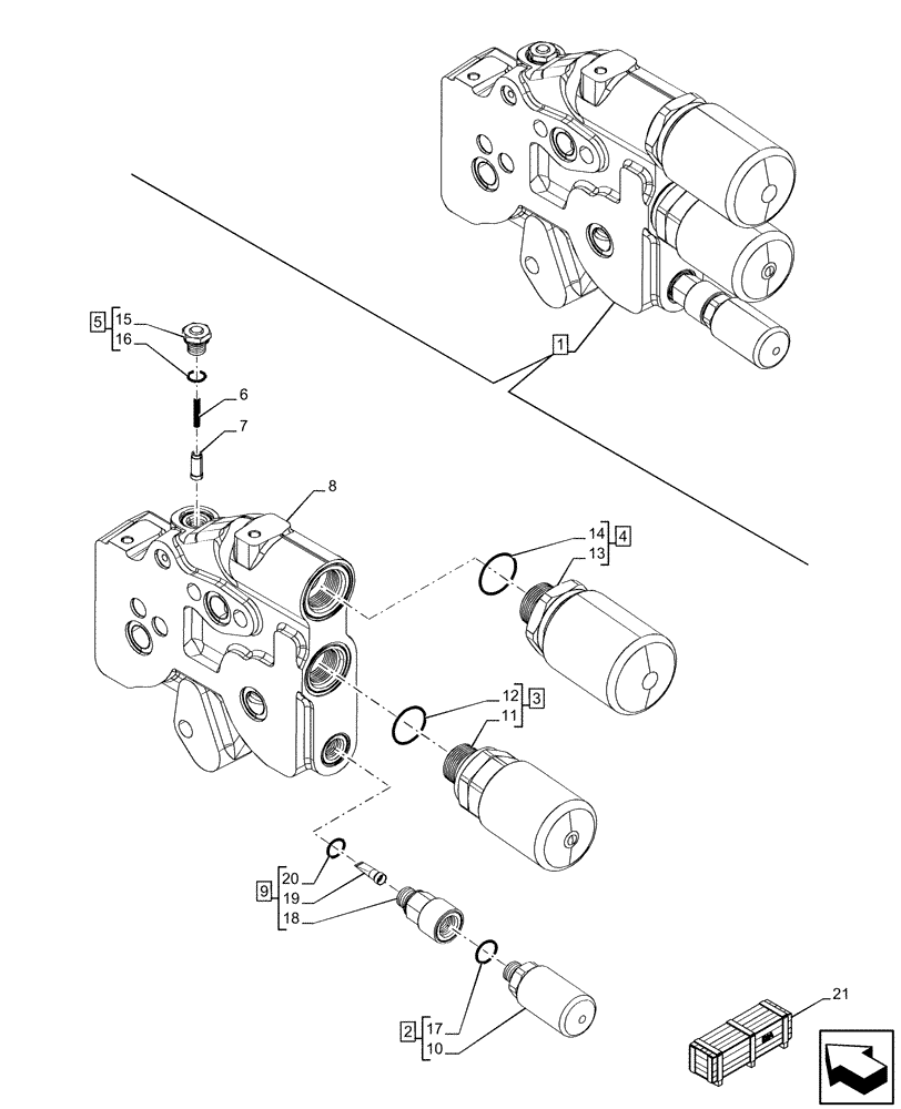 Схема запчастей Case IH OPTUM 270 CVT - (35.204.150) - VAR - 758060, 758061 - REMOTE CONTROL VALVE, COMPONENTS (35) - HYDRAULIC SYSTEMS