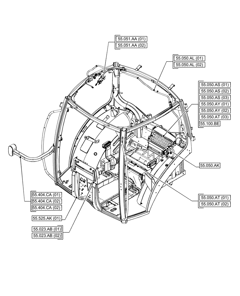 Схема запчастей Case IH PUMA 165 CVT - (00.000.55[04]) - PICTORIAL INDEX - ELECTRICAL SYSTEMS (00) - GENERAL & PICTORIAL INDEX