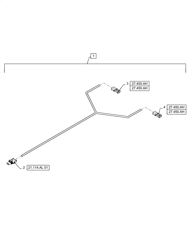 Схема запчастей Case IH 6140 - (55.101.AC[15]) - WIRE HARNESS, REAR AXLE, 2 SPEED (55) - ELECTRICAL SYSTEMS