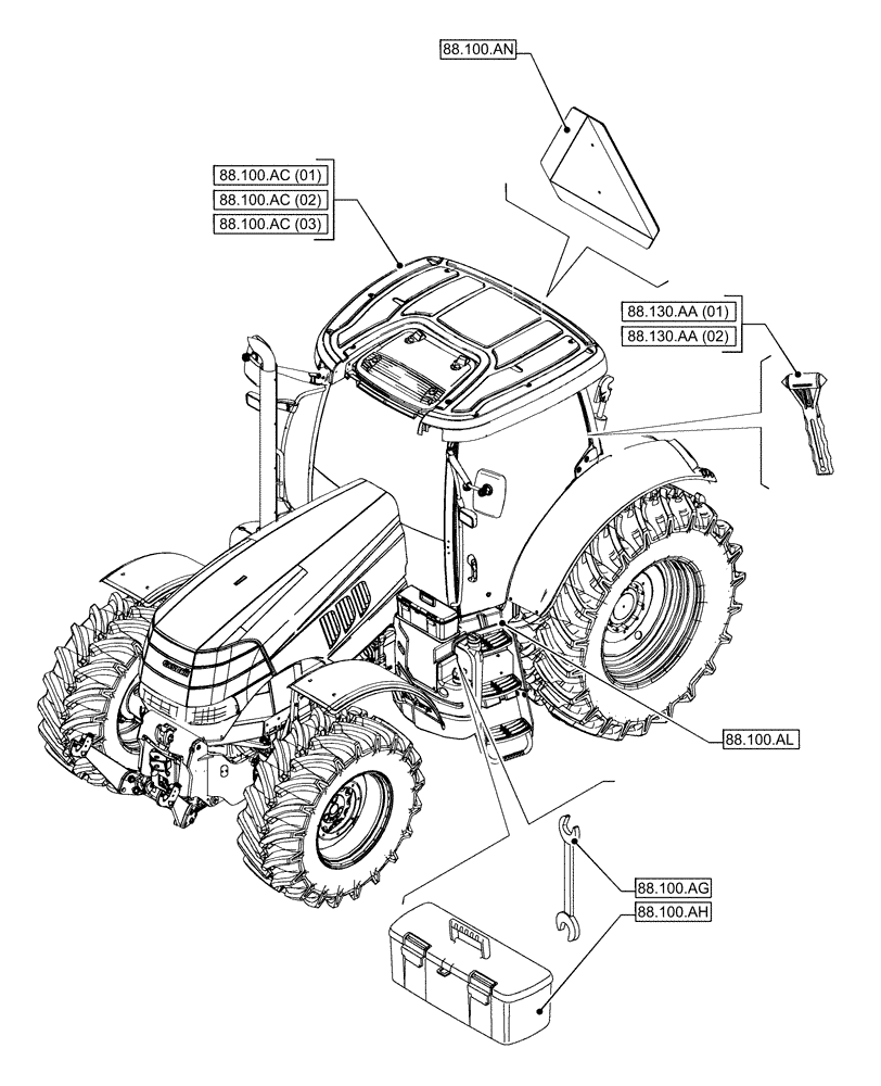 Схема запчастей Case IH PUMA 150 - (88.000.00) - SECTION INDEX - ACCESSORIES (88) - ACCESSORIES