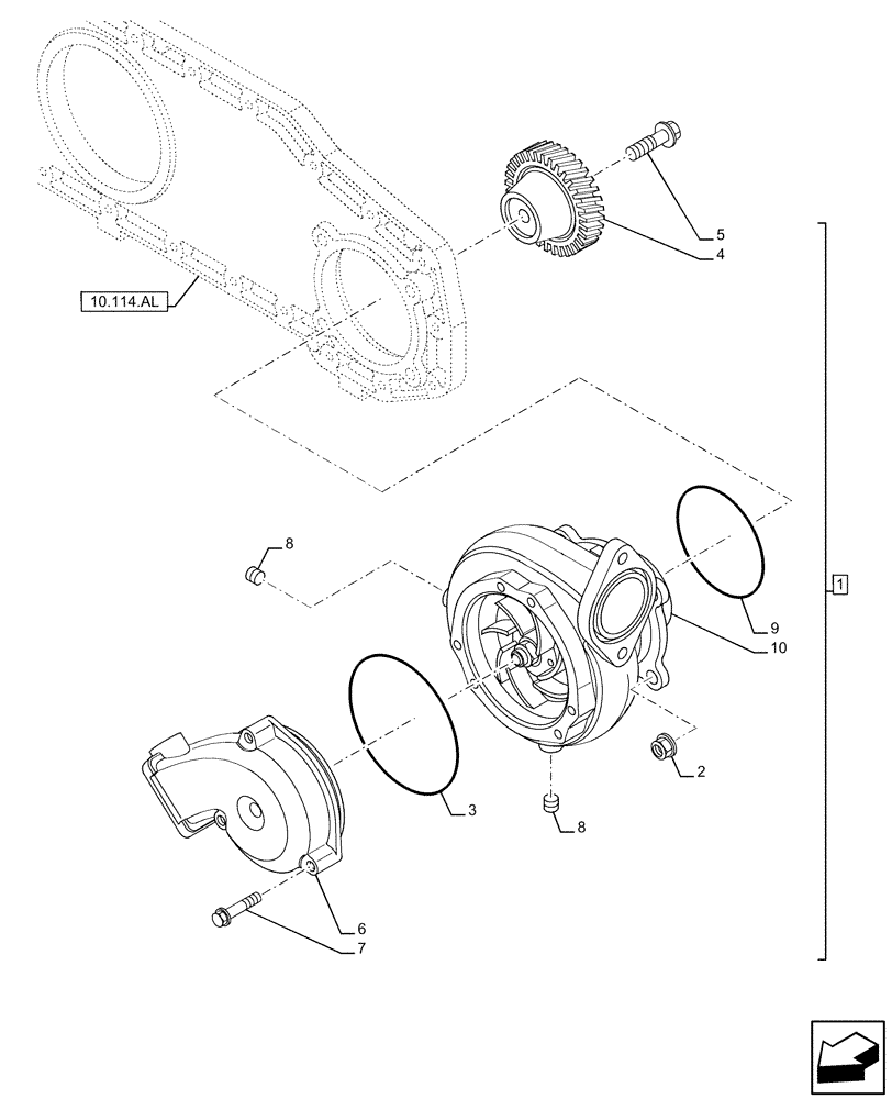 Схема запчастей Case IH FVAE2884X B200 - (10.400.BB) - WATER PUMP & RELATED PARTS (10) - ENGINE