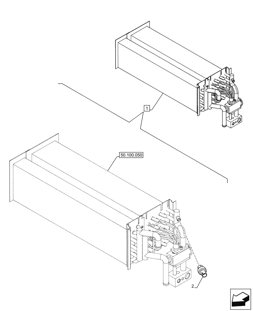 Схема запчастей Case IH OPTUM 300 CVT - (55.050.020) - VAR - 758783, 758784, 758785, 758786, 758787, 758788, 758789, 758790, 758791, 759433 - AIR CONDITIONER, EVAPORATOR, HEATER, PRESSURE SWITCH (55) - ELECTRICAL SYSTEMS