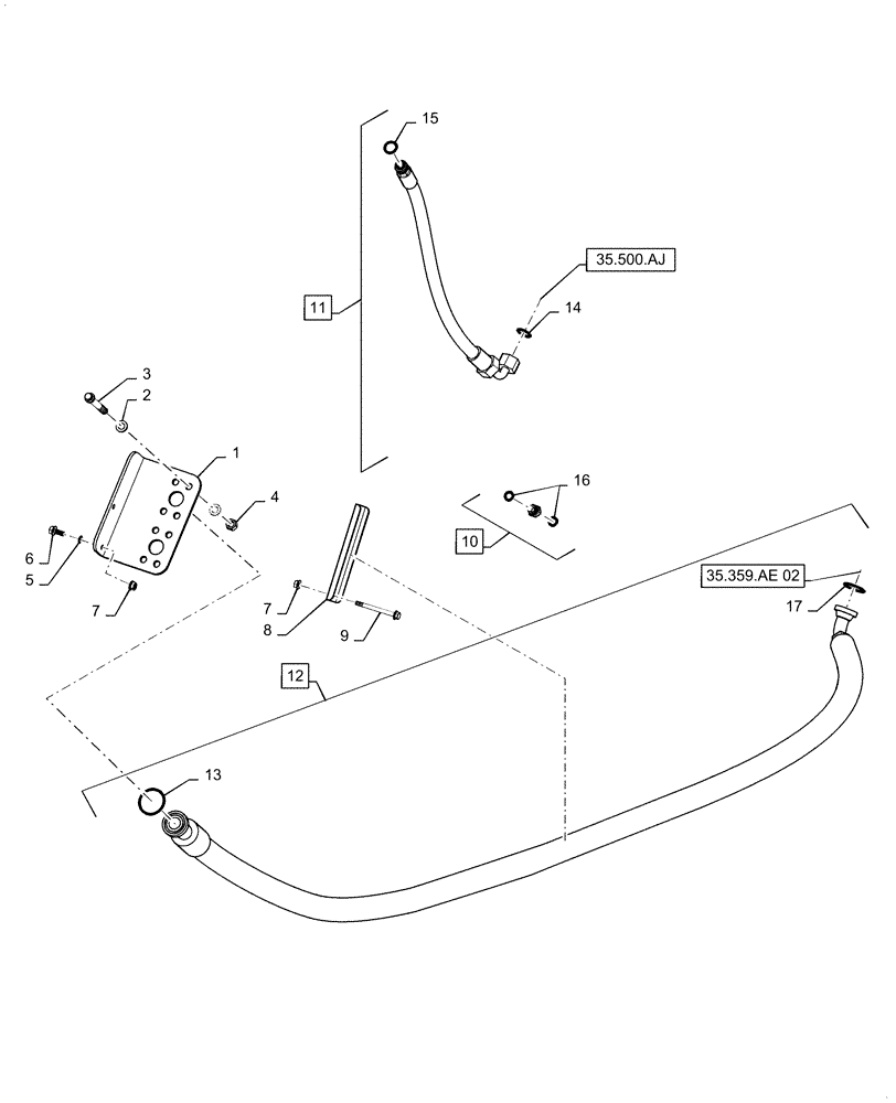 Схема запчастей Case IH 5140 - (29.300.AP[02]) - HYDRAULIC LINE, REAR AXLE ASSY, STANDARD (29) - HYDROSTATIC DRIVE