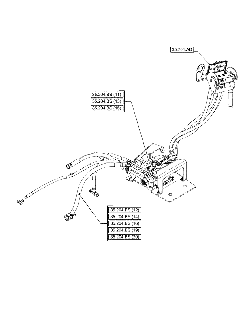 Схема запчастей Case IH PUMA 165 CVT - (00.000.35[04]) - PICTORIAL INDEX - HYDRAULIC SYSTEMS (00) - GENERAL & PICTORIAL INDEX
