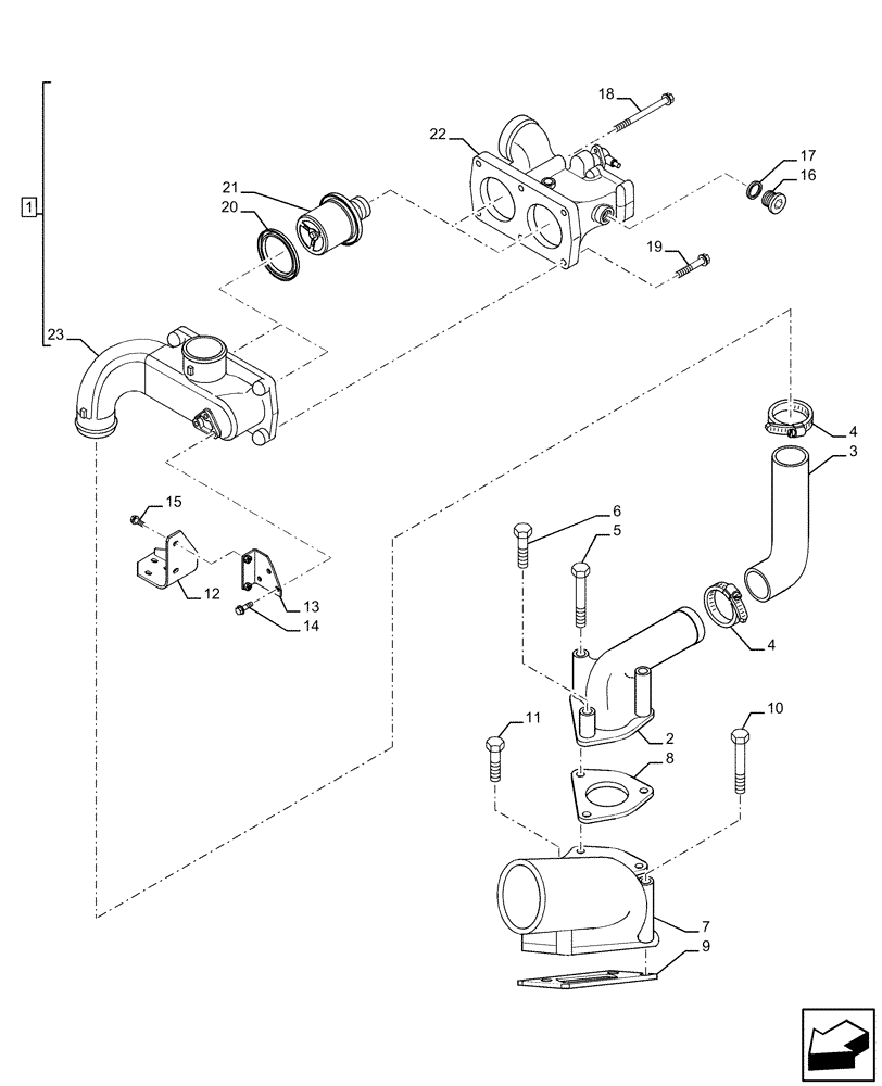 Схема запчастей Case IH FVAE2884X B200 - (10.400.BC) - COOLANT THERMOSTAT (10) - ENGINE