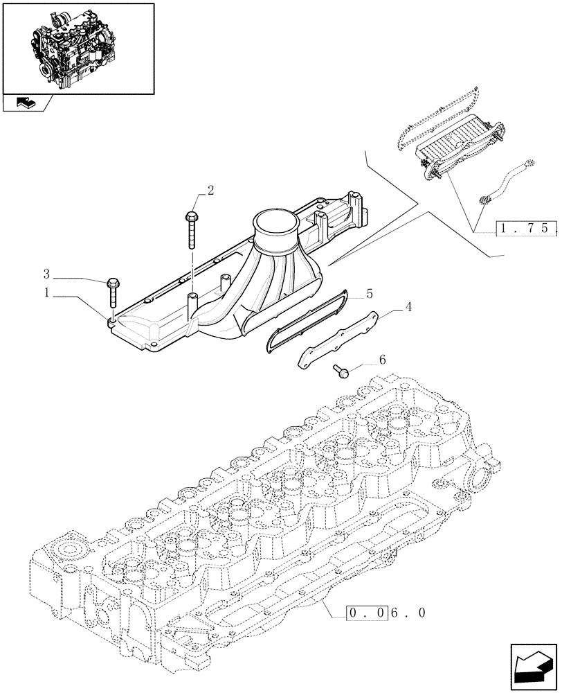 Схема запчастей Case IH PUMA 210 - (0.07.1) - INTAKE MANIFOLD (01) - ENGINE