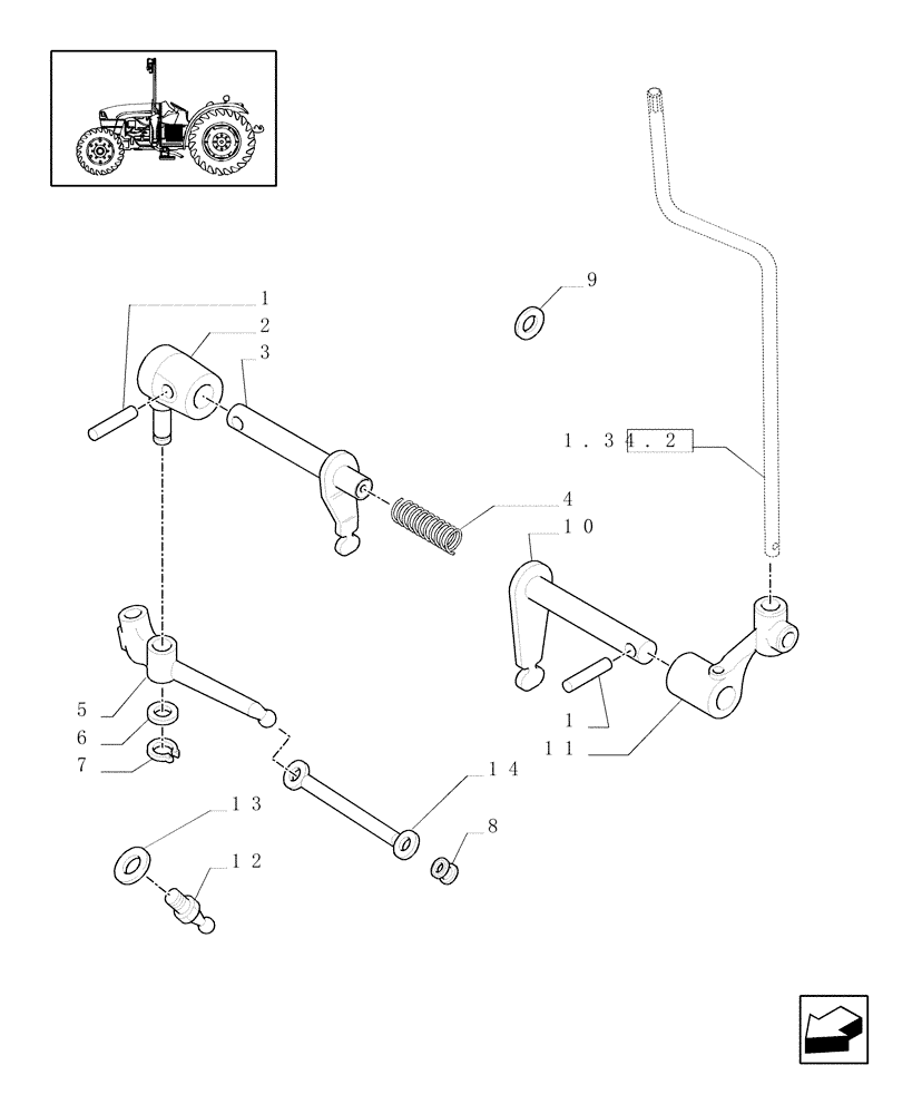 Схема запчастей Case IH JX1060C - (1.29.1[01]) - TRANSMISSION EXTERNAL SHIFTING CONTROLS (03) - TRANSMISSION