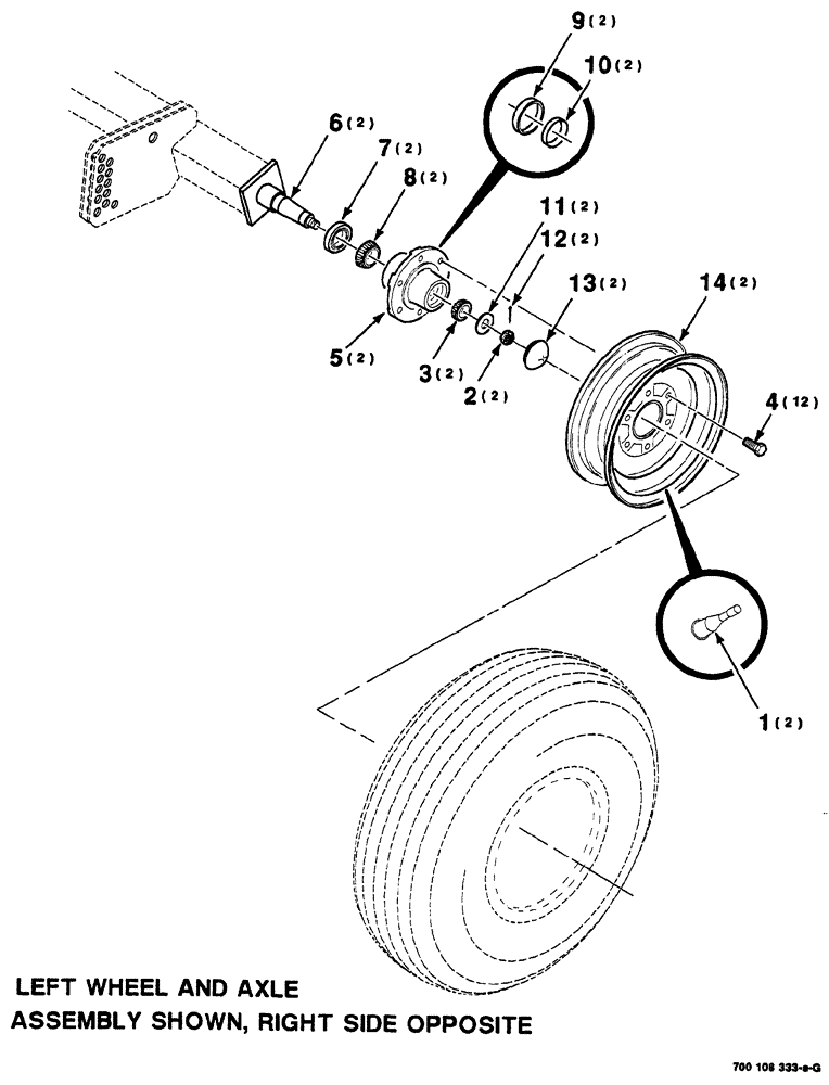 Схема запчастей Case IH 8555 - (07-04) - WHEEL, HUB AND AXLE ASSEMBLY (12) - MAIN FRAME