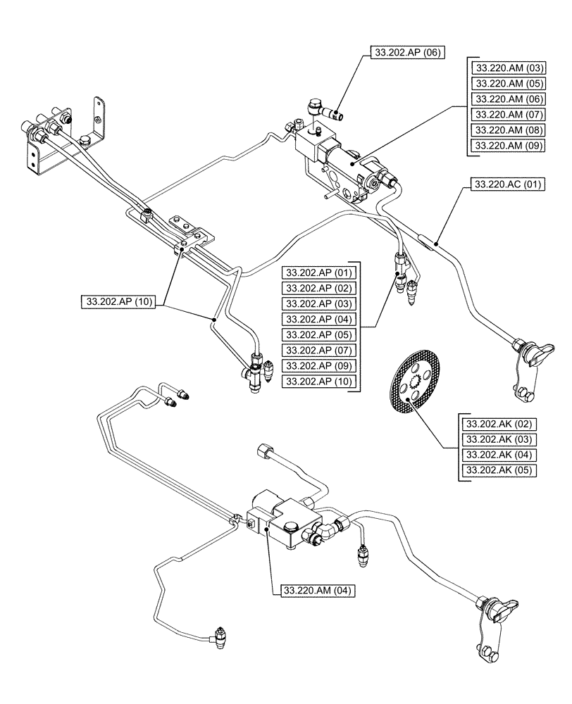 Схема запчастей Case IH PUMA 185 - (00.000.33[04]) - PICTORIAL INDEX - BRAKES & CONTROLS (00) - GENERAL & PICTORIAL INDEX