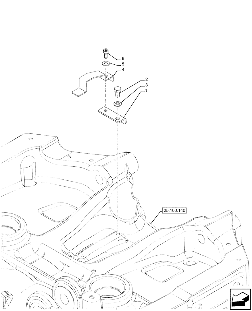 Схема запчастей Case IH FARMALL 110U - (25.100.130) - VAR - 744942, 744943, 754558, 758288, 758336, 758385, 758578 - SUSPENDED FRONT AXLE, SUPPORT, BRACKET (25) - FRONT AXLE SYSTEM