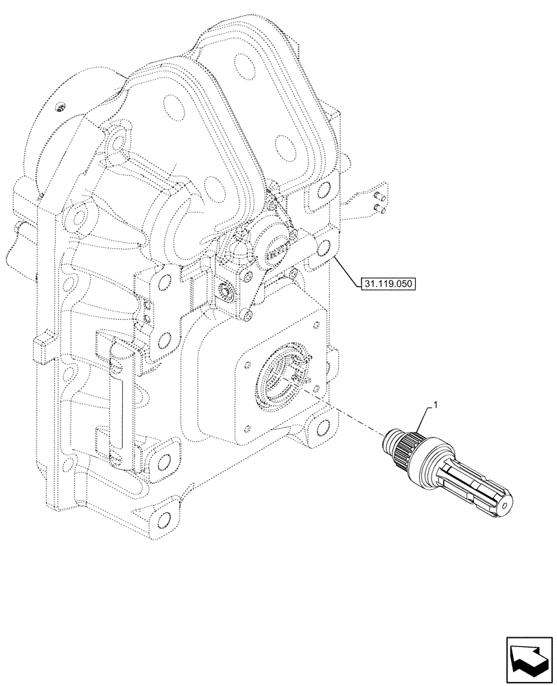 Схема запчастей Case IH OPTUM 270 CVT - (31.119.130) - VAR - 758770, 758771, 758772, 758773, 759305, 759306, 759307, 759308 - PTO, OUTPUT SHAFT (31) - IMPLEMENT POWER TAKE OFF