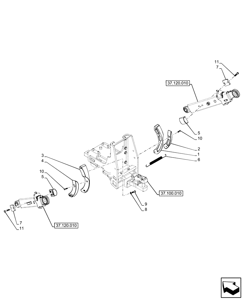 Схема запчастей Case IH OPTUM 300 CVT - (37.120.370) - VAR - 758086 - REAR, HITCHES, DRAWBARS AND IMPLEMENT COUPLINGS (37) - HITCHES, DRAWBARS & IMPLEMENT COUPLINGS