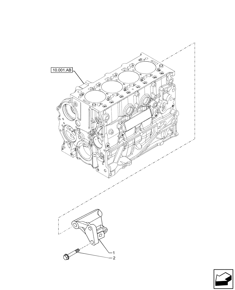 Схема запчастей Case IH F5GFL413A B019 - (55.301.AB) - ALTERNATOR, SUPPORT (55) - ELECTRICAL SYSTEMS