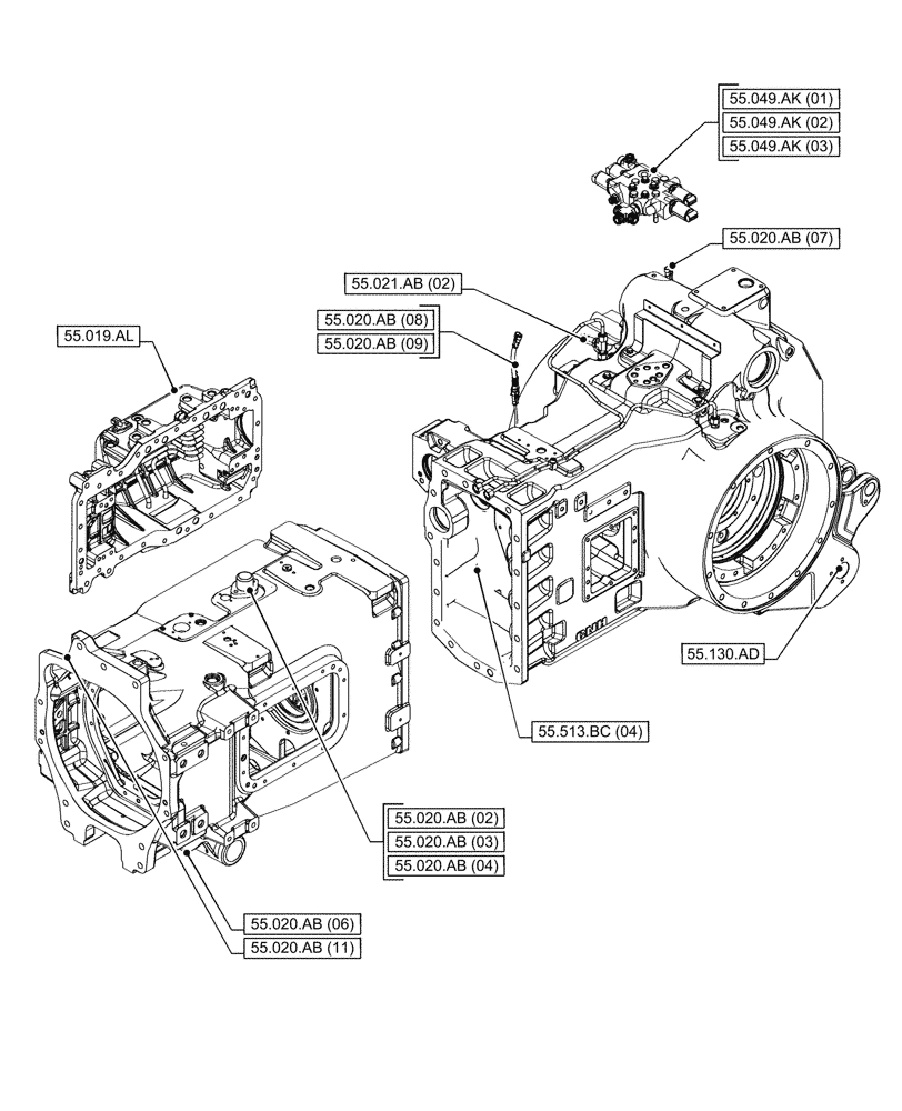 Схема запчастей Case IH PUMA 185 - (00.000.55[05]) - PICTORIAL INDEX - ELECTRICAL SYSTEMS (00) - GENERAL & PICTORIAL INDEX