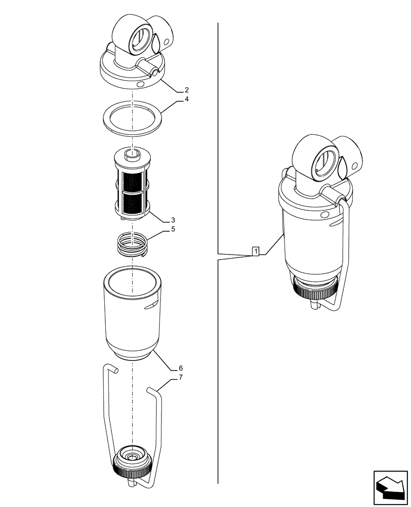 Схема запчастей Case IH FARMALL 110U - (10.206.010) - VAR - 336763, 336764, 390210 - FUEL FILTER, COMPONENTS (10) - ENGINE