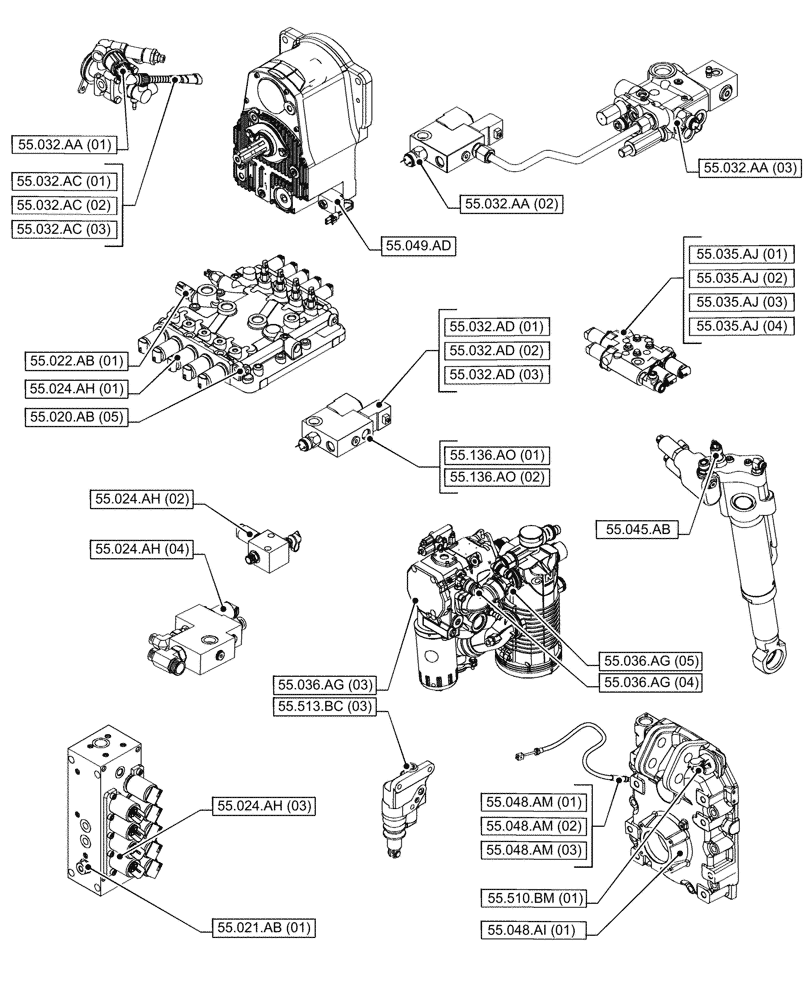 Схема запчастей Case IH PUMA 185 - (00.000.55[06]) - PICTORIAL INDEX - ELECTRICAL SYSTEMS (00) - GENERAL & PICTORIAL INDEX