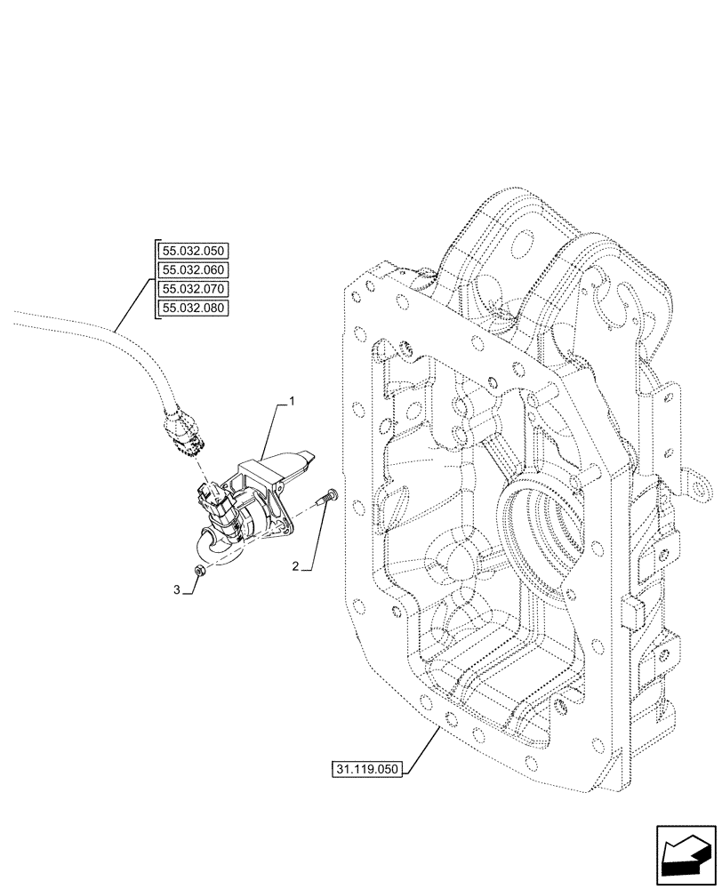 Схема запчастей Case IH OPTUM 270 CVT - (55.032.090) - WIRE HARNESS, TRAILER, SOCKET (55) - ELECTRICAL SYSTEMS