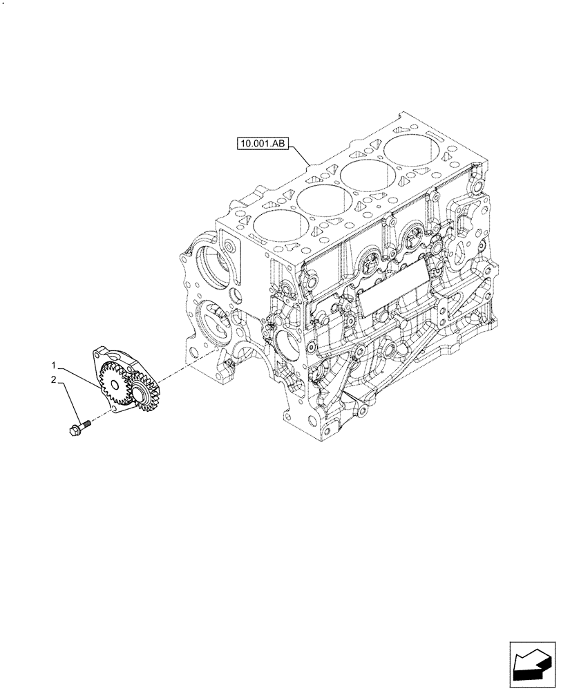 Схема запчастей Case IH F5GFL413A B021 - (10.304.AC) - ENGINE OIL PUMP (10) - ENGINE