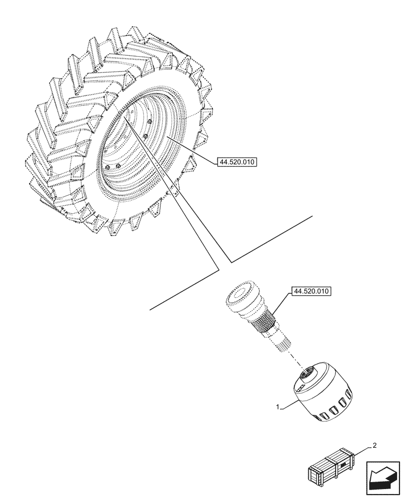 Схема запчастей Case IH OPTUM 300 CVT - (55.640.020) - VAR - 758647 - ELECTRONIC CONTROL UNIT, TYRE PRESSURE SENSOR (55) - ELECTRICAL SYSTEMS