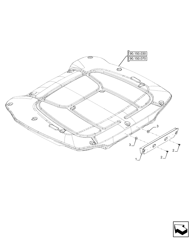 Схема запчастей Case IH OPTUM 270 CVT - (88.100.110) - LICENSE PLATE HOLDER, ROOF-MOUNTED (88) - ACCESSORIES