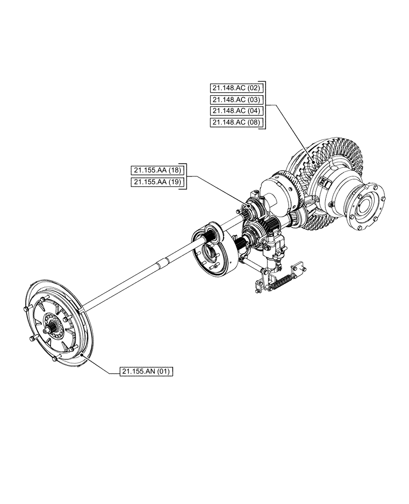 Схема запчастей Case IH PUMA 185 - (00.000.21[03]) - PICTORIAL INDEX - TRANSMISSION (00) - GENERAL & PICTORIAL INDEX