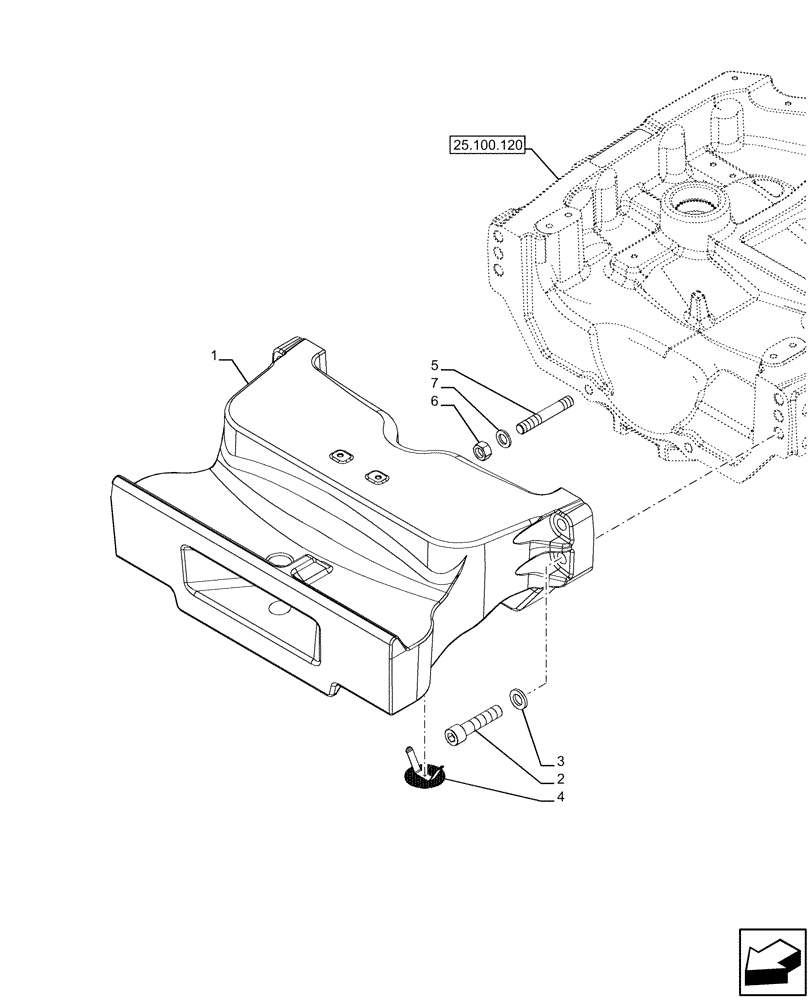 Схема запчастей Case IH FARMALL 120U - (39.140.050) - VAR - 758385 - FRONT BALLAST, SUPPORT (39) - FRAMES AND BALLASTING