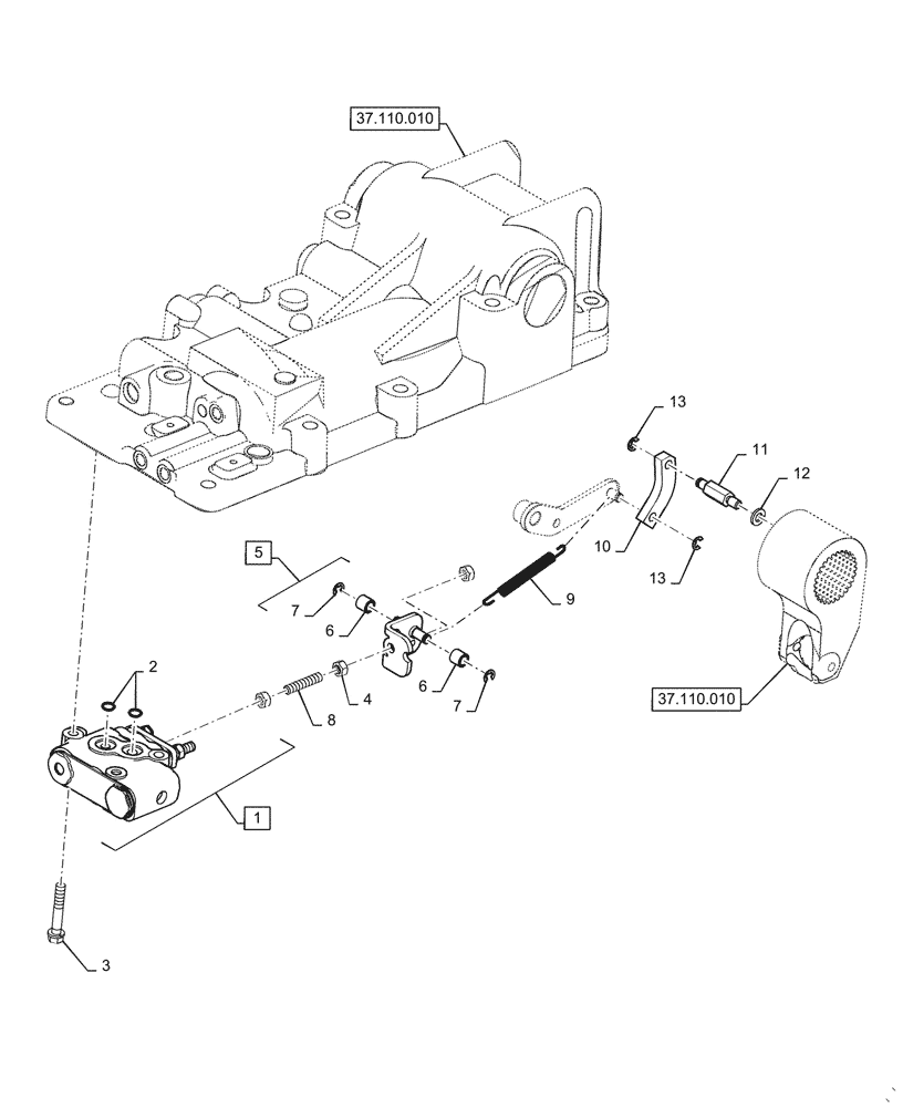 Схема запчастей Case IH FARMALL 55C - (35.124.010) - LIFT LINK, CONTROL VALVE (35) - HYDRAULIC SYSTEMS